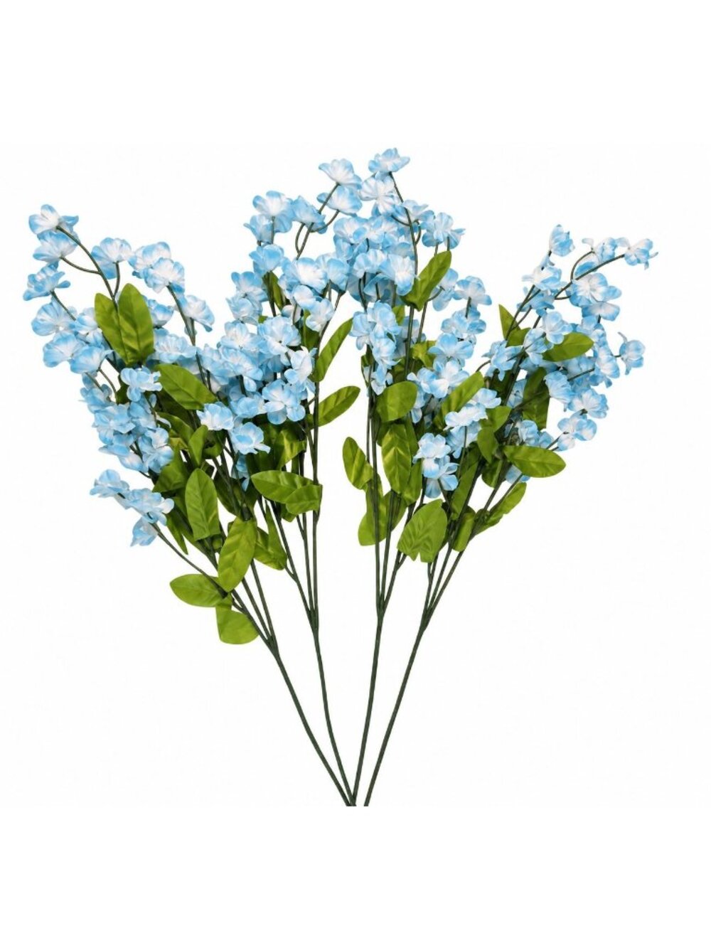 Blue White Artificial Filler Flowers Set of 4 18 Inch Mini Blossom Stems for Wre